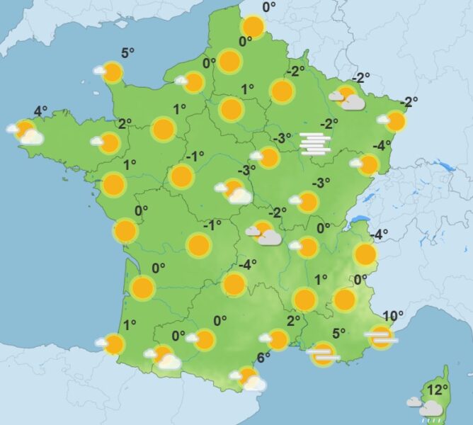 Météo : des températures jusqu’à -10 °C ce matin, la semaine s’annonce glaciale Météo