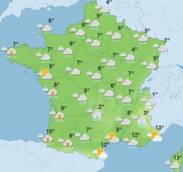 Météo : vents violents, neige et pluies torrentielles, voici les régions menacées Météo