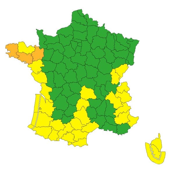 Météo : 29 départements en vigilance ce dimanche, voici les zones concernées Météo