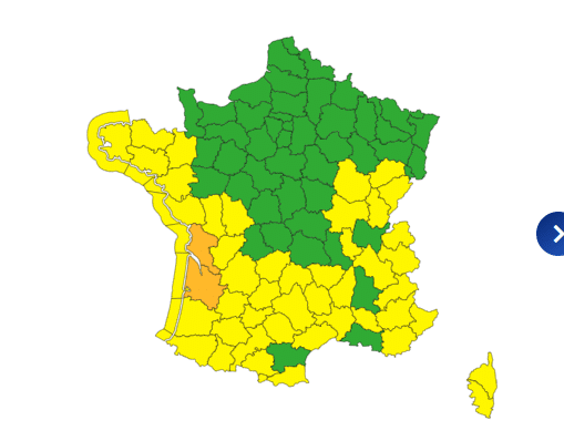 Pluies orageuses, vents violents, risque de crues … Les départements placés en alerte par Météo France Météo