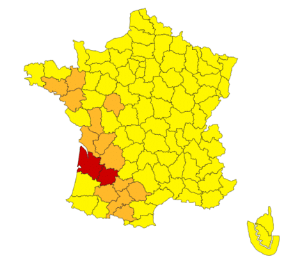 Météo : crues, vents violents, neige et verglas, des alertes rouges et orange lancées dans plusieurs départements ce 14 février Météo