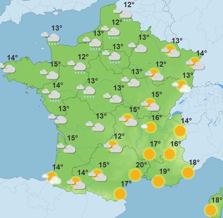 Météo : soleil, nuages et pluie… la France coupée en deux ce vendredi Météo