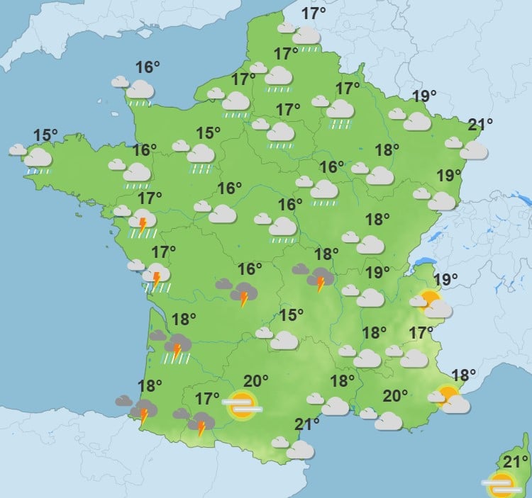 Météo : chute des températures, pluies et orages, le temps se dégrade fortement ce dimanche Météo