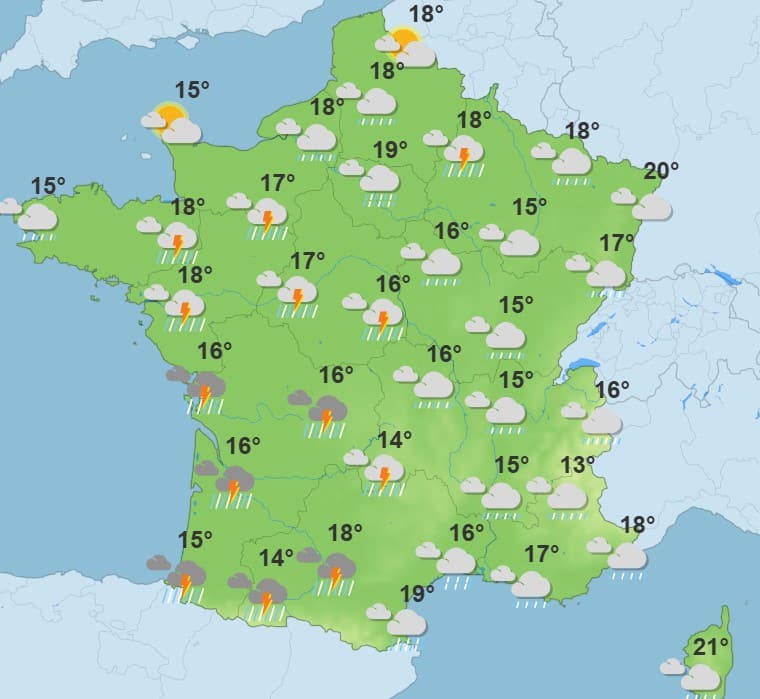 Météo : chute des températures, pluies et orages, le temps se dégrade fortement ce dimanche Météo