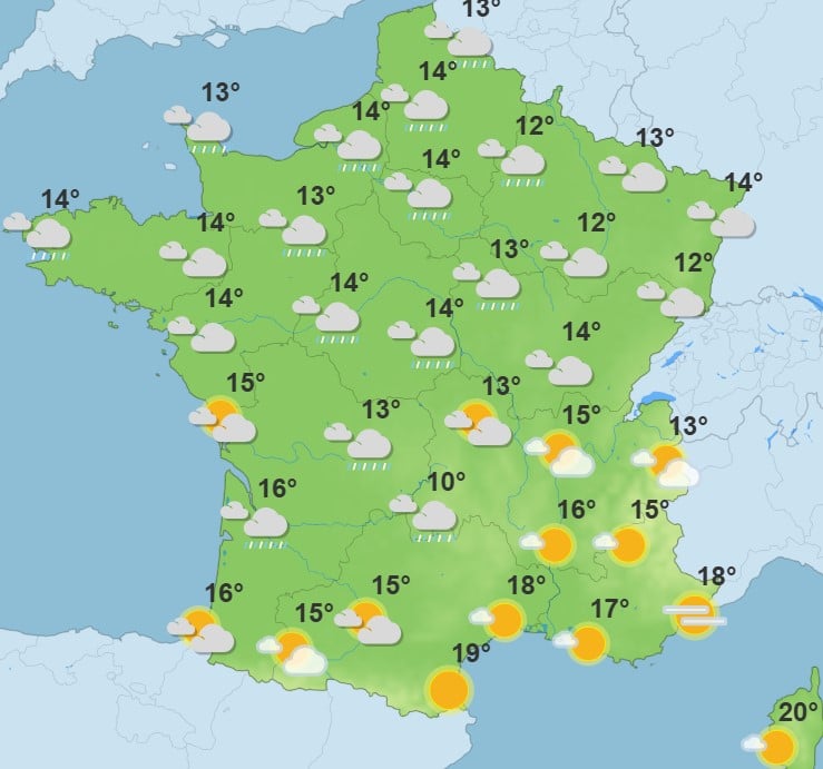 Météo : une perturbation atlantique traverse la France, 46 départements placés en vigilance Météo