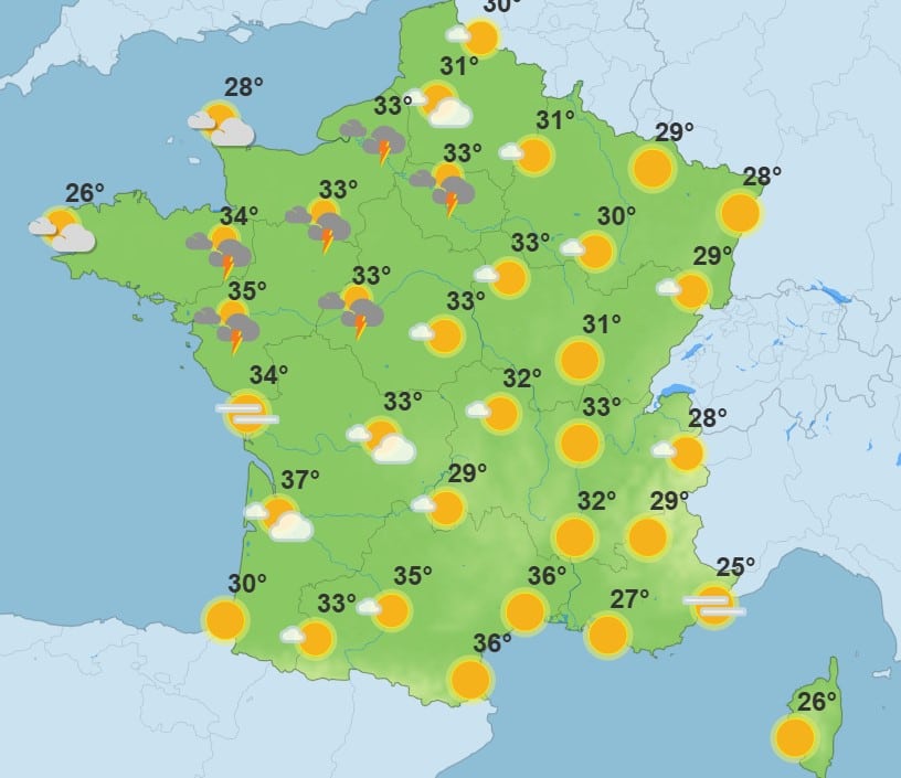 Météo : la France suffoque ce jeudi, voici les régions les plus touchées par la chaleur chaleur
