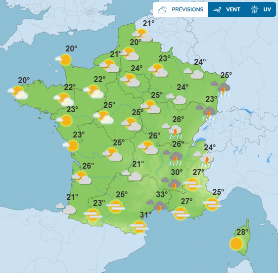 Jusqu'à 10 degrés de moins en 24 heures : ces villes vont connaître la plus forte baisse après la canicule Canicule