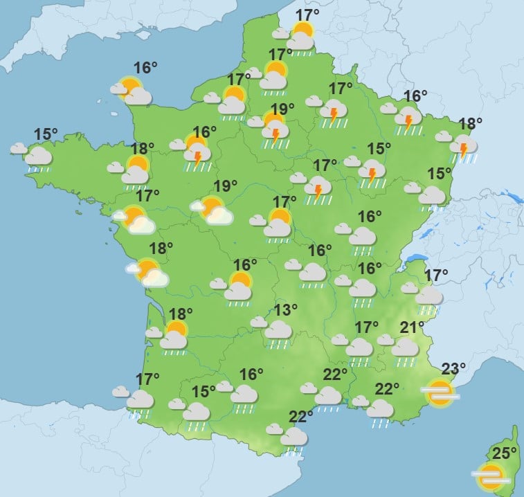 Météo : orages et fortes pluies sur une partie du pays, 32 départements en alerte Météo