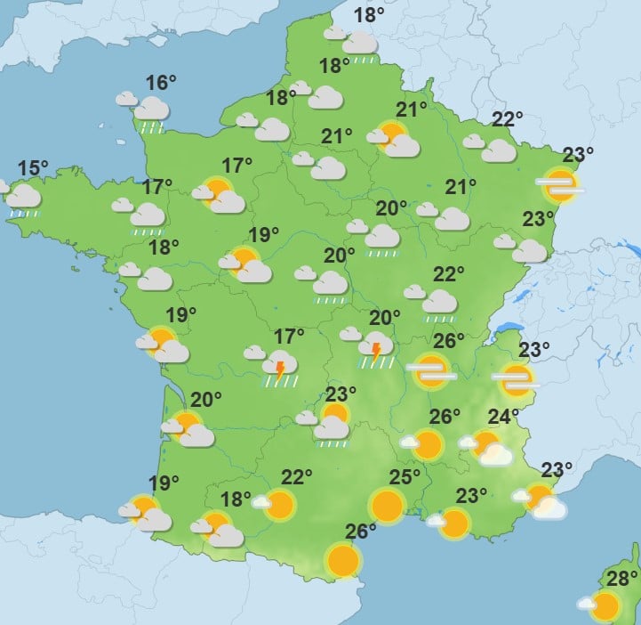 Météo : la France traversée par une nouvelle dépression, 25 départements en alerte orages Météo