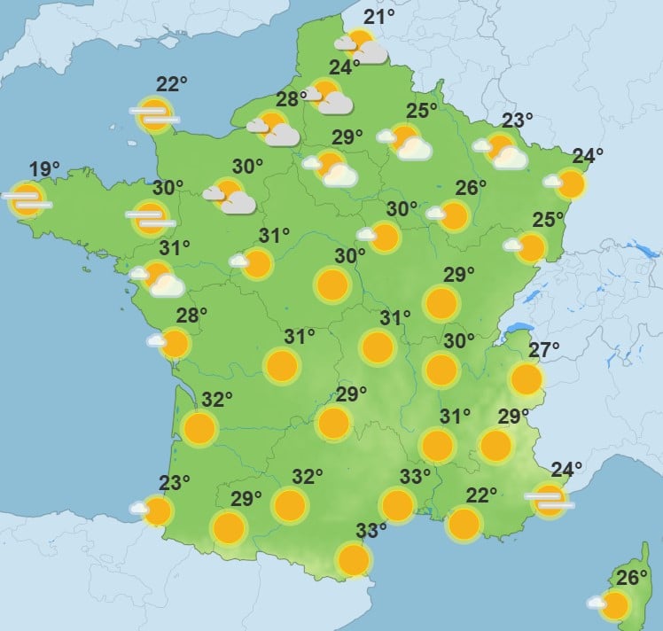 Météo : jusqu’à 35°C attendus ce lundi, où fera-t-il le plus chaud ? Météo