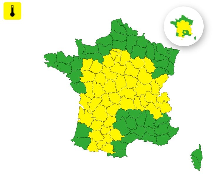 Météo : début de canicule, 50 départements en vigilance jaune ce mercredi canicule