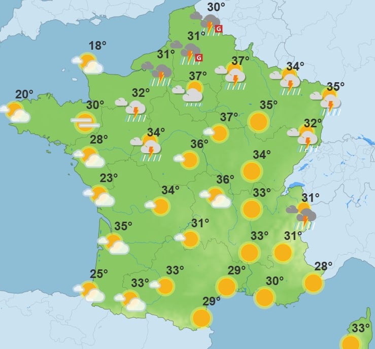Météo : la canicule monte d’un cran en France, 53 départements sont en alerte orange canicule