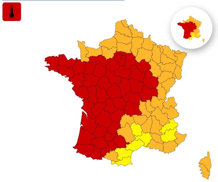 Météo : la France étouffe sous 42°C, 49 départements en alerte rouge canicule Canicule