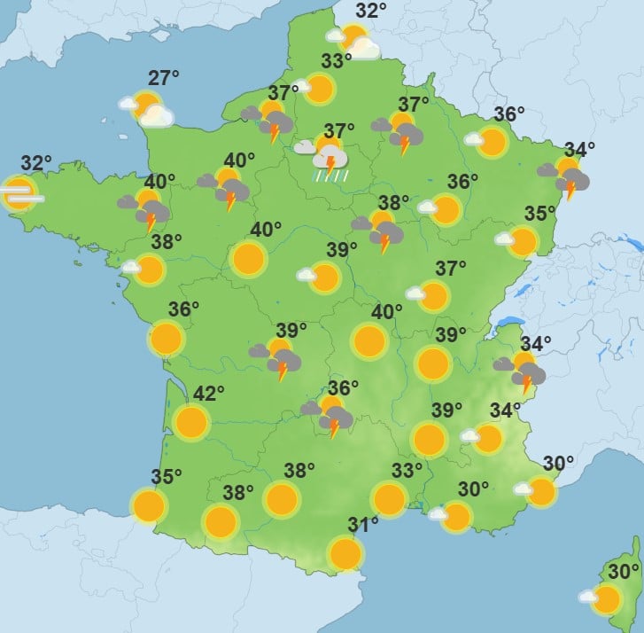 Météo : la France étouffe sous 42°C, 49 départements en alerte rouge canicule Canicule