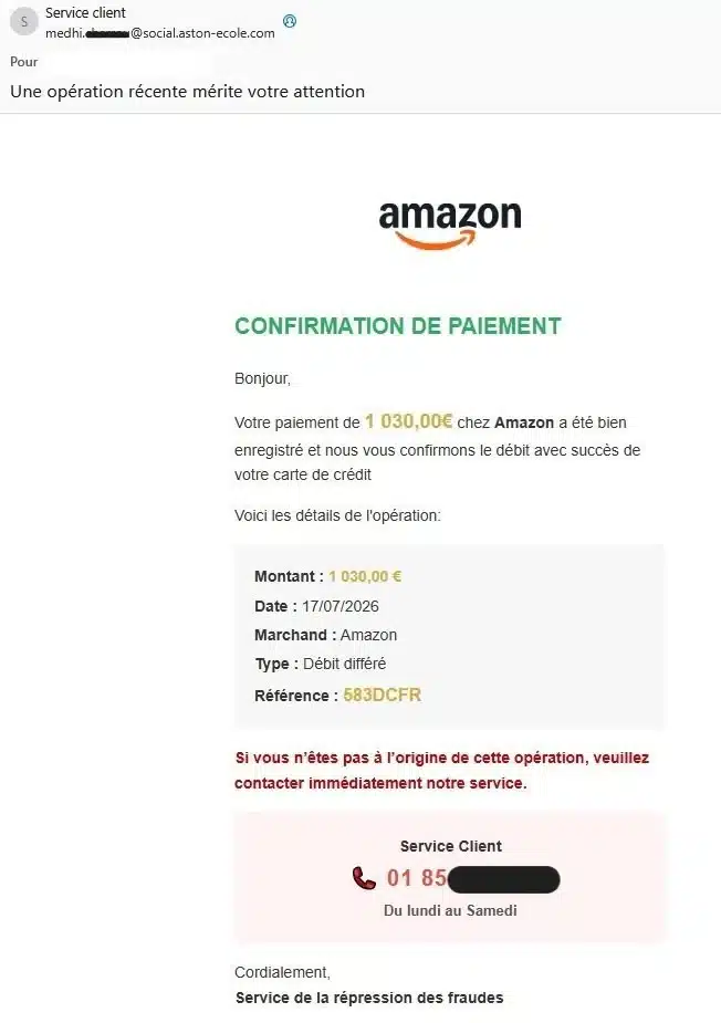 Arnaque-Amazon-1 « - 1000 € sur votre compte bancaire » : Ne tombez surtout pas dans le piège de cette escroquerie