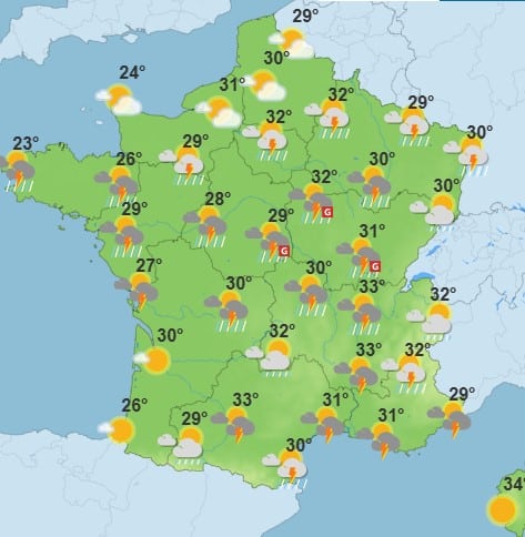 Météo : plusieurs régions font face à de violents orages, 15 départements en alerte orange Météo