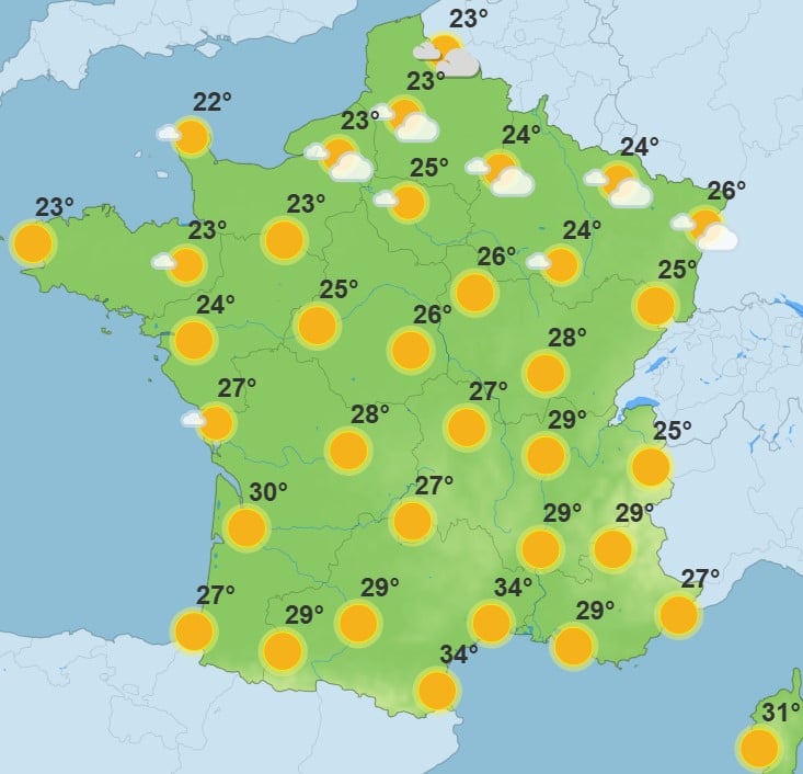 Météo : une nouvelle vague de chaleur touche le pays, voici les régions les plus touchées Météo