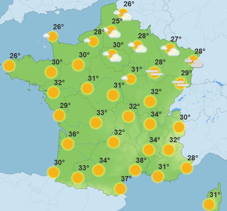 Météo : une nouvelle vague de chaleur touche le pays, voici les régions les plus touchées Météo