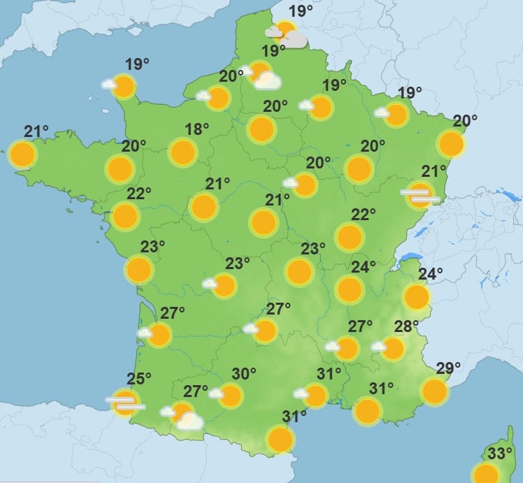 Météo : jusqu’à 40°C dans le sud ce lundi, voici les départements en alerte orange canicule Météo