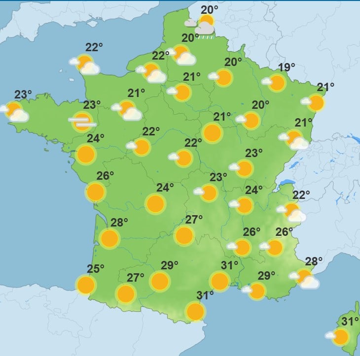 Météo : jusqu’à 37 °C ce jeudi, voici les régions où la chaleur sera la plus forte Météo
