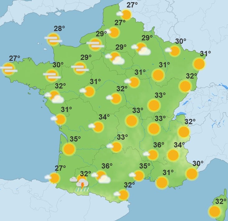 Météo : la chaleur s’intensifie encore, ces régions vont frôler les 40 °C ce vendredi Météo
