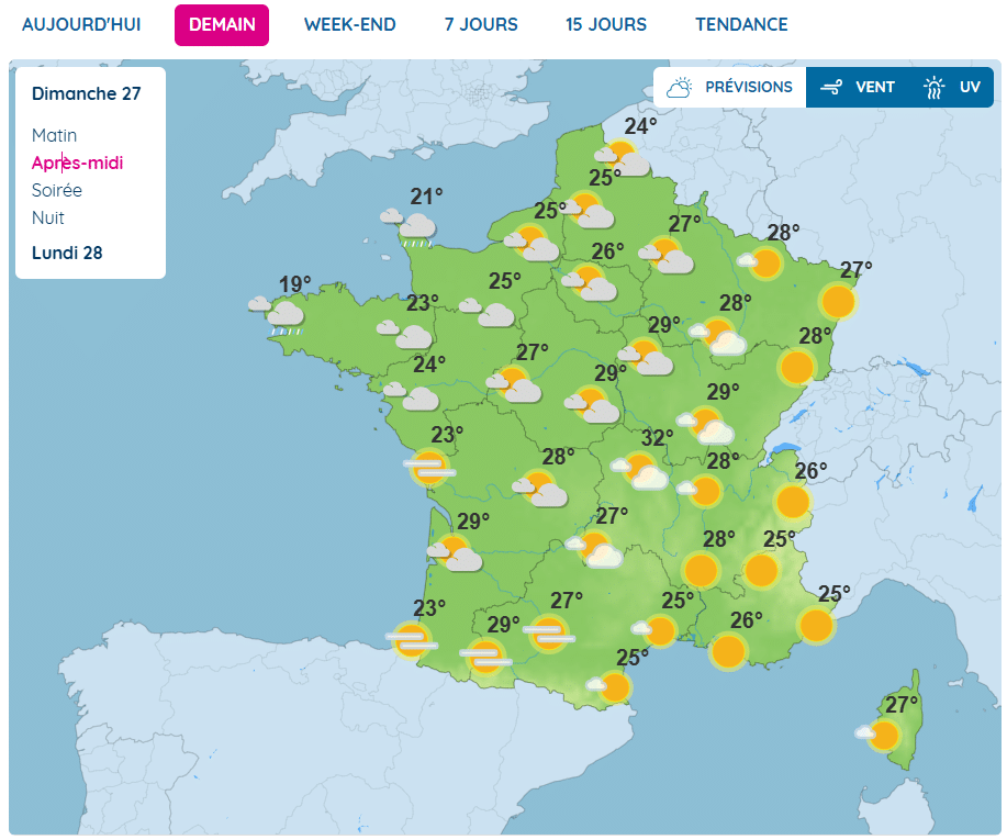 Météo dimanche 27 septembre Météo : samedi très chaud avant l'arrivée d'une dépression « très creuse »