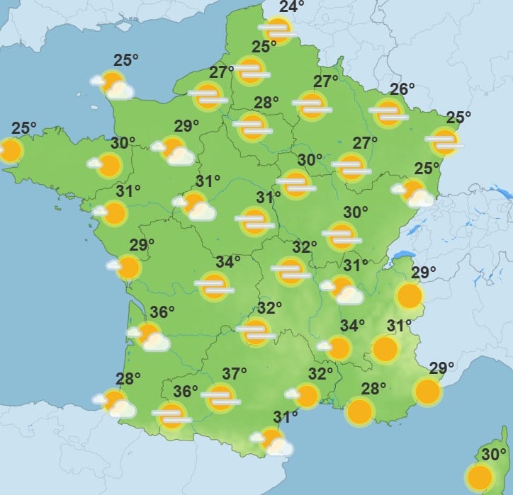 Météo : les fortes chaleurs frappent à nouveau la France, 5 départements en vigilance orange Chaleur