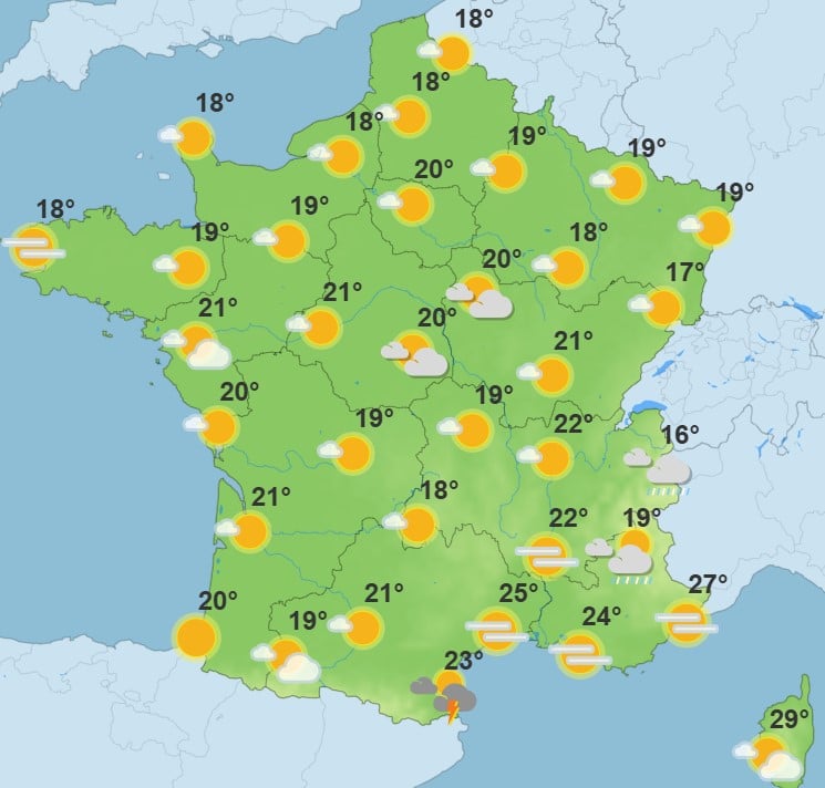 Météo : un lundi encore très chaud avant l’arrivée des pluies et du rafraîchissement Météo