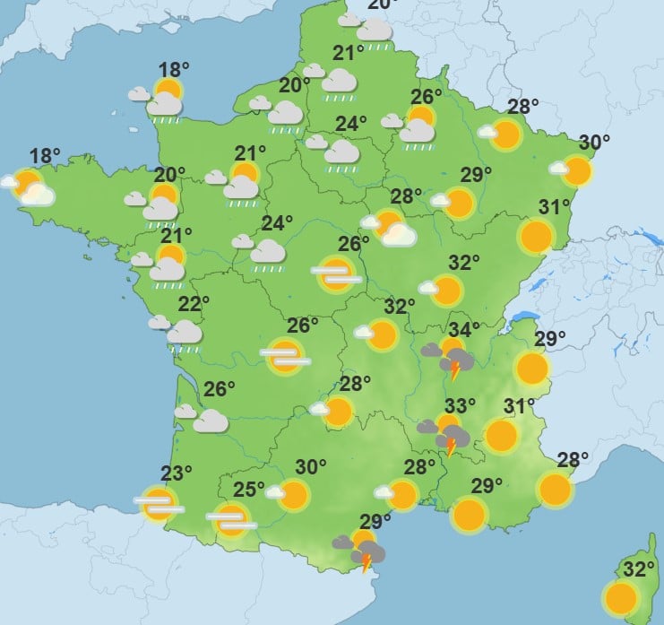 Météo : pluie, orages et chute des températures ce mardi, voici les régions concernées Météo