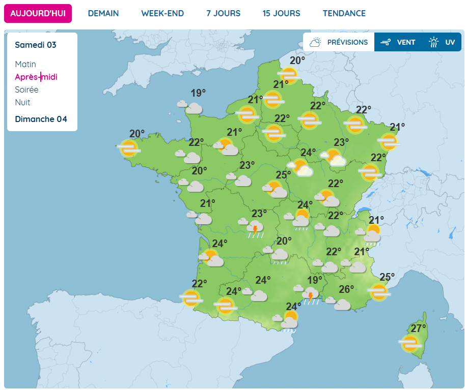 prévisions météo France Météo : un nouvel épisode pluvio-orageux touche la France, voici les départements placés en vigilance